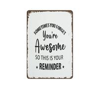 Cadeau inspirant pour homme, « Sometimes You Forget You're Awesome », panneau en métal vintage « Happy Valentine's Day » pour cuisine, bar, club, garage, jardin, décoration d'intérieur, panneau en