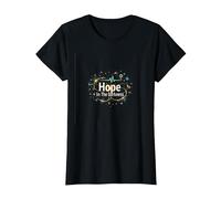 Cadeau inspirant pour infirmière en oncologie Hope in The Darkness T-Shirt, Femme, Noir, M