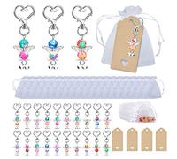 Cadeau Invites Mariage, Coloré Porte-clés Ange Gardien 20 Pièces, Mariage Souvenir Invité, Cadeau De Communion Confirmation Bapteme Fille Garcon, Noël Anniversaire Fête Cadeau Baby Shower
