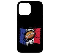 Cadeau Joueur Rugby Drapeau Français Vintage et Ballon Rugby Coque pour iPhone 13 Pro Max