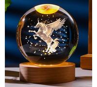 Cadeau licorne 3D pour femme - Boule de cristaux - Figurines de licorne décoratives en verre - Figurine licorne pour chambre d'anniversaire pour meilleure amie, amoureuse, presse-papier souvenir