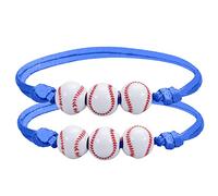 Cadeau Lune Anneaux 2PCS Softball Bracelet Favors Jaune Softball Perles Bracelets D'amitié Bracelet Perlé Réglable Softball Cadeaux Pour Filles Garçon Adolescents Sport Fête Mamie (F, One Size)
