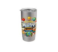 Cadeau Maître d'École fin Année Meilleur du Monde Enseignant Gobelet isotherme en acier inoxydable double paroi