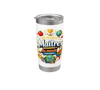Cadeau Maître d'École fin Année Meilleur du Monde Enseignant Gobelet isotherme en acier inoxydable double paroi