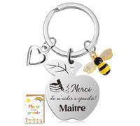 Cadeau Maitre D'école, Porte Clé Merci de M'avoir Aidé à Grandir, Idee Cadeau Maitre pour Institutrice Maternelle, Cadeaux Fin D'annéeMaitre Carte avec Enveloppe