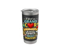 Cadeau Maître École fin d'Année MERCI Enseignant Grand Cœur Gobelet isotherme en acier inoxydable double paroi