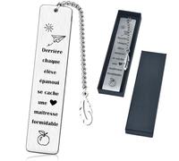 Cadeau Maîtresse d’École Marque Page avec Boîte Merci Maitresse Signet pour Remerciement Enseignant Fin d'année Scolaire Graduation