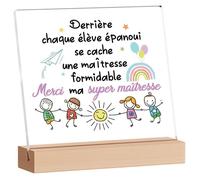 Cadeau Maitresse D'école Acrylique Plaque Cadeau Maitresse D'école Fin D'année Merci Maitresse Idee Super COFFRET CADEAU BIEN-ETRE