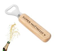 Cadeau Maitresse D'école Decapsuleur Bois Merci Maitresse Cadeau Atsem Maitre Nounou Professeur Prof Maîtresse Anniversaire Remerciement Eid Mubarak Noël Ouvre Bouteille SUPER MAÎTRESSE Bière Cadeaux