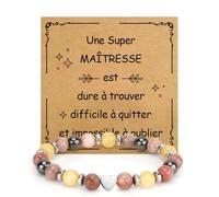 Cadeau Maitresse d'école fin d'année Bracelet Pierre Naturelle Merci Maitresse Cadeau Atsem Maternelle Cadeaux Maitresse d'école Enseignants Merci Maîtresse Personnalisée Noel Bracelet Maitresse