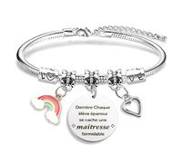Cadeau Maitresse D'école Fin D'année,Cadeau Atsem Personnalisé Merci Cadeaux Maitresse D'école Anniversaire Original Prof Professeur Directrice Départ Retraite Noel Noël Remerciements Bracelet