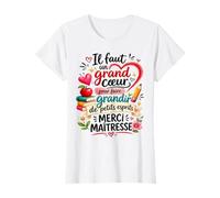 Cadeau Maîtresse d'École Fin d'Année Cœur Merci Original T-Shirt