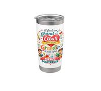 Cadeau Maîtresse d'École fin d'Année MERCI Cœur Enseignante Gobelet isotherme en acier inoxydable double paroi