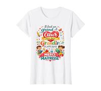 Cadeau Maîtresse d'École Fin d'Année Merci Cœur Enseignante T-Shirt