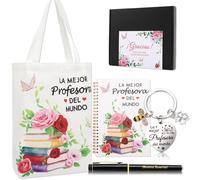 Cadeau Maitresse d'École Fin d'Année, Merci Maitresse Cadeau Avec Tote Bag, Sac De Papeterie