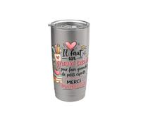 Cadeau Maîtresse d'École fin d'Année Original Cœur MERCI Gobelet isotherme en acier inoxydable double paroi