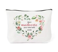 Cadeau Maitresse d'école Fin d'année Trousse de Maquillage Merci Maitresse Cadeau Atsem Maternelle Cadeaux pour Les Enseignants Merci Maîtresse Personnalisée Noel Trousse a Maquillage Rangement