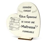 Cadeau Maitresse D'école,Merci Maitresse Cadeau Atsem,Cadeaux Fin D'année Scolaire,Cadeaux Maitresses D'école Personnalisée Ornement En Bois En Forme De Cœur