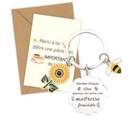 Cadeau Maitresse D'École Merci Maîtresse Porte-Clés Idee Cadeaux Femme Anniversaire Fin D'année Scolaire Aesh D'École Fin D'année Cadeau Retraite Cadeau Collègue Astem Maitre Nounou Professeur