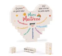 Cadeau Maitresse d'école, Ornement Cœur Décoratif Cadeau Merci Maitresse | Idee Cadeaux Maitresses Retraite Anniversaire Noel, Cadeaux pour Maternelle Atsem Maître Professeurs de Fin d'année