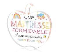 Cadeau Maitresse D'école - Plaque Acrylique Cadeau Maitresse D'école fin D'année, Cadeau Personnalisé Maitresse, Original Utile Cadeau Professeur Retraite Cadeau, Maitresse Noel