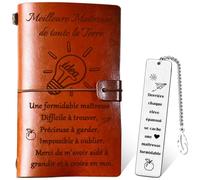 Cadeau Maîtresse d'École - Set Carnet de Note & Marque-page Merci Maîtresse | Journal Intime et Accessoire Cadeau Fin d'Année Maternelle | Idée Unique pour Professeur