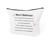 Cadeau Maîtresse,Merci Cadeau pour Maîtresse Atsem Maitresse D'école Fin D'année Noel Idee Cadeaux Prof De Danse D'école Personnalisée Saint Valentin Cadeau,Trousse De Toilette Maquillage Femme Voyage