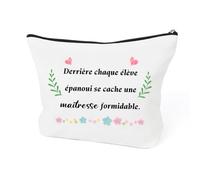 Cadeau Maîtresse,Merci Cadeau pour Maîtresse Atsem Maitresse D'école Fin D'année Noel Saint Valentin Idee Cadeaux Prof De Danse D'école Personnalisée,Trousse De Toilette Maquillage Femme Voyage