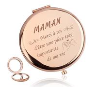 Cadeau Maman,Cadeau fete des Meres,Miroir de Poche Personnalisé de Couleur or Rose,Bonne fete Maman,Idee Cadeau Anniversaire Maman,Cadeau pour Maman,Cadeau Future Jeune Maman,Cadeau Maman Noel