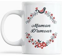 Cadeau maman fête des mères Anniversaire Noël Mug Maman d'amour Tasse message pour mère original pour fêtes de fin d'année