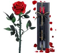 Cadeau Maman Fleur Préservée, Vraie Rose avec Tige, Rose Eternelle Cadeau Femme, Idee Rosee Cadeau, Fleur pour Elle, Maman Amie Épouse Sœur Mamie, Cadeau Fete des Grand Mere, Cadeau Anniversaire Femme