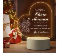 Cadeau Maman - HAOPYOU - Veilleuse en Acrylique - Coffret Bien-Être - Personnalisé - Anniversaire
