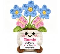 Cadeau Mamie, Cadeau Grand Mere - Fleur Crochetés Mignons À La Main | Cadeau Anniversaire Mamie, Cadeau Noel Unique pour Mamie, Cadeaux Fete des Grand Mere Original