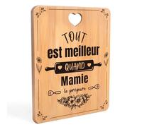 Cadeau Mamie, Cadeau Grand Mere Planche à Découper en Bambou Gravée, Cadeau pour Mamie Anniversaire | Fete des Grand Mere