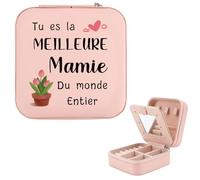 Cadeau Mamie,Idee Cadeau Pour Grand Mere Noel Noël Mamie Anniversaire Cadeaux Fête Des Mamies Saint Valentin Merci Personnalisé Grand Parent,Petite Boite a Bijoux Voyage Femme,Boite à Miroir Rangement