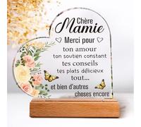Cadeau Mamie Original, Plaque Acrylique Gaufrée, pour Grand Mere Anniversaire