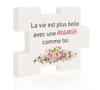 Cadeau Mamie Original, Plaque Décorative en Forme de Puzzle, Idée Cadeau Noel pour Mamie Fete des Grand Mere St Valentin Femme Cadeaux Anniversaires Grand Mere Cadeaux Fête des Grands Mères