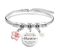 Cadeau Mamie Personnalisé,Idee Cadeau Fete des Grand Mere Grand Parent Fête des Grands Mères Fete des Meres Fête des Mères pour Mamie 60 70 80 Ans Anniversaire Noel Noël Saint Valentin Bracelet