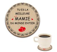 Cadeau Mamie Personnalisé,Idee Cadeau Fete des Meres pour Mamie Cadeaux Fete des Mamies Grand Mere Grand Parent Fête des Mère 60 70 80 Ans Anniversaire Noel Noël Saint Valentin Dessous de Verre