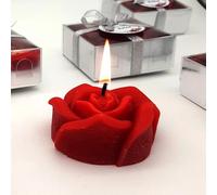 cadeau mariage invité bougie personnalisée, 20 Rose Pièces parfumées remerciement Idée petit cadeau pour merci baptêmes our mariage, cadeaux de fête, fiançailles, anniversaire, Noël, baptême(rouge)