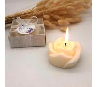 cadeau mariage invité bougie personnalisée,20 Rose Pièces parfumées remerciement Idée petit cadeau pour merci baptêmes our mariage, cadeaux de fête, fiançailles, anniversaire, Noël, baptême (blanc)