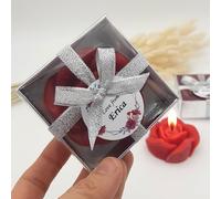 cadeau mariage invité bougie personnalisée, 30 Rose Pièces parfumées remerciement Idée petit cadeau pour merci baptêmes our mariage, cadeaux de fête, fiançailles, anniversaire, Noël, baptême (rouge)