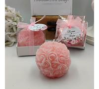 cadeau mariage invité bougie personnalisée, Rose 50 Pièces parfumées bougie remerciement Idée petit cadeau pour merci baptêmes our mariage, cadeaux de fête, fiançailles
