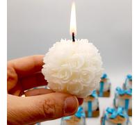cadeau mariage invité bougie personnalisée, Rose Pièces parfumées bougie remerciement Idée petit cadeau pour merci baptêmes our mariage, cadeaux de fête, fiançailles (Blanc, lot de 50)