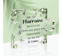 Cadeau Marraine: Bloc Puzzle Acrylique pour Anniversaire, Baptême, Demande, Noël et Annonce