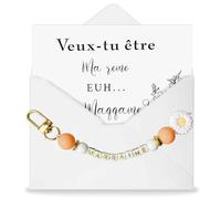 Cadeau Marraine Demande Porte-Clés Marraine Cadeau Merci Veux Tu Être Ma Marraine Cart, Idée pour Baptême Noël Communion Anniversaire (Orange clair)