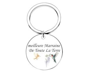 Cadeau Marraine Demande Porte-Clés pour Baptême Demande Noël Anniversaire Annonce Noel de la part de Godson Goddaughter Porte Clé