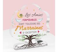 Cadeau Marraine Noel Cadeau Parrain Marraine Bapteme Marraine Cadeaux Décoration Acrylique Cadeaux pour Marraine Parrain Marraine Demande Fete des Meres Saint Valentin Femme