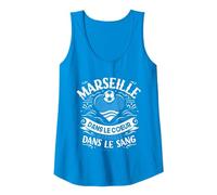 Cadeau Marseillais Maillot Humour Cœur Marseille Foot Débardeur, Femme, Saphir, XL
