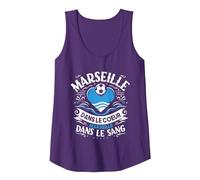 Cadeau Marseillais Maillot Humour Cœur Marseille Foot Débardeur, Femme, Violet, S